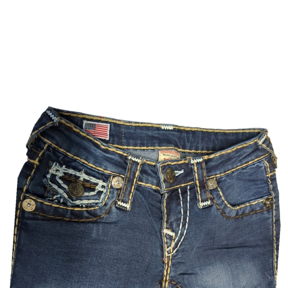 True Religion Joey Luxury Blue Denim capris Size 28 - Picture 4 of 16